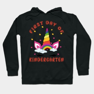 Lovely Unicorn and Rainbow | First Day of Kindergarten Hoodie